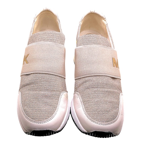 MICHAEL KORS Felix Trainer Sneakers In Champagne Size 8.5M - Picture 2 of 5